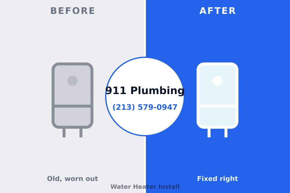 Before and after: plumbing company Laureles, TX